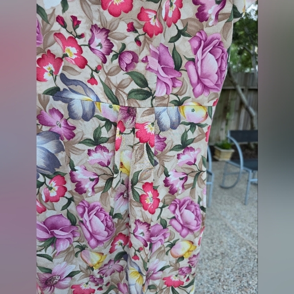 Nwot Adrianna Papell Silk Peony Roses Print Silk Dress 8 - Picture 8 of 10